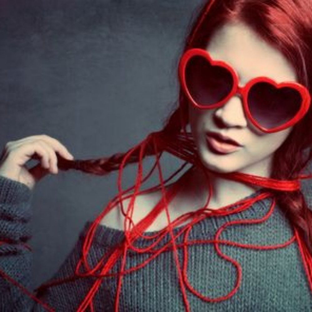 NEW! Red or Pink Plastic Heart Lolita Sunglasses